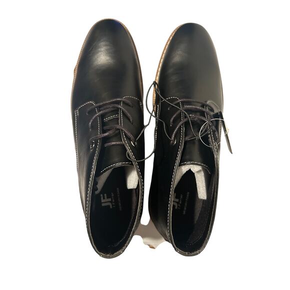 J Ferrar Boots Mens 10 M Gilbert Black Faux Leather Casual Lace Up memory foam - Picture 7 of 7